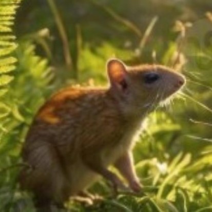 Hamster explorando a floresta